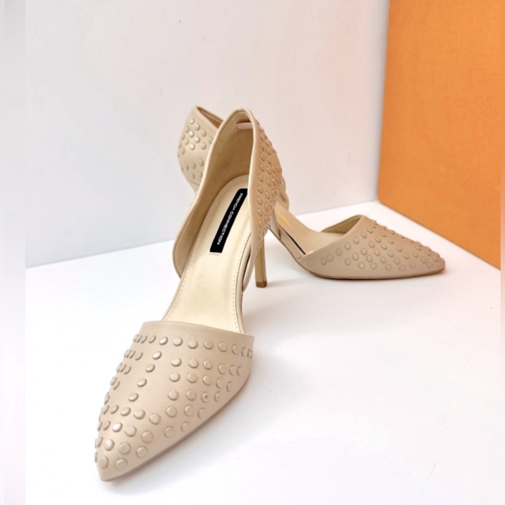 French collection Beige Studded Women's Heels size 7.5